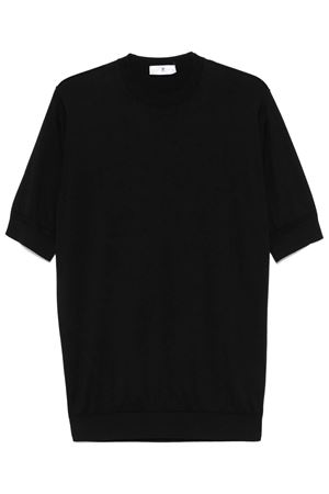 T-shirt in maglia fine cotone nero PT TORINO | TL4SGM100NTS60MGU0990